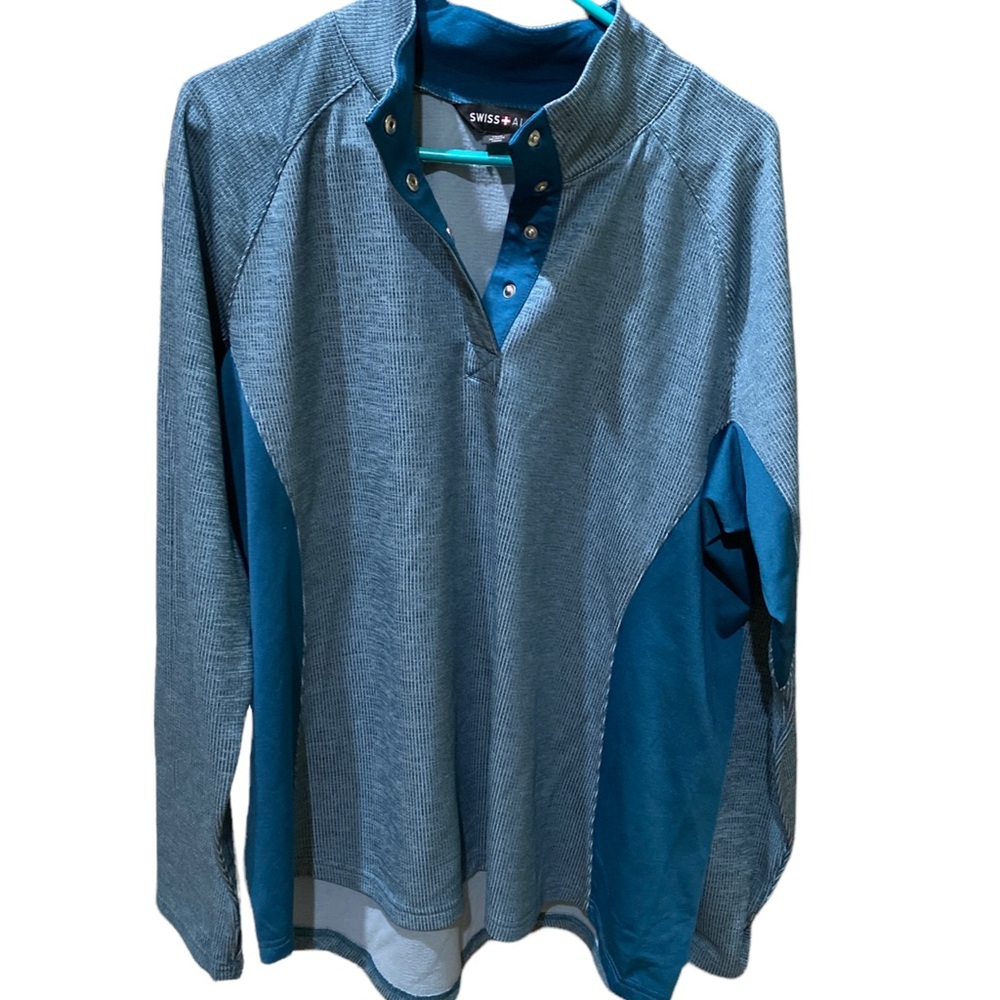 Swiss Alps Quarter Snap Long Sleeve Henley